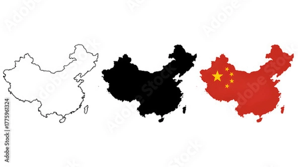 Obraz China map silhouette design shows patriotic pride and national identity celebration