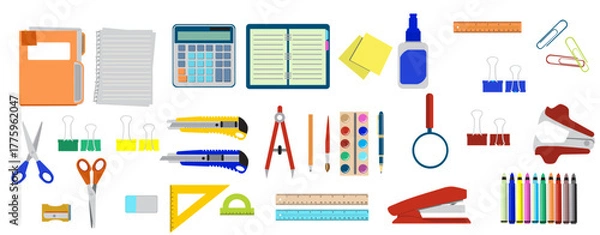 Fototapeta back to school vector illustration backpack notebook