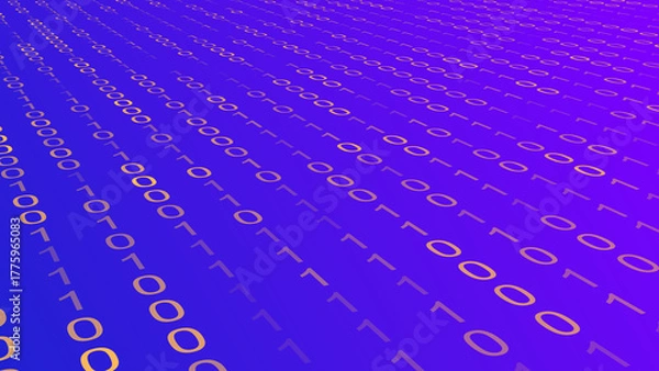 Obraz Vibrant Purple Magenta Diagonal Binary Code Flow