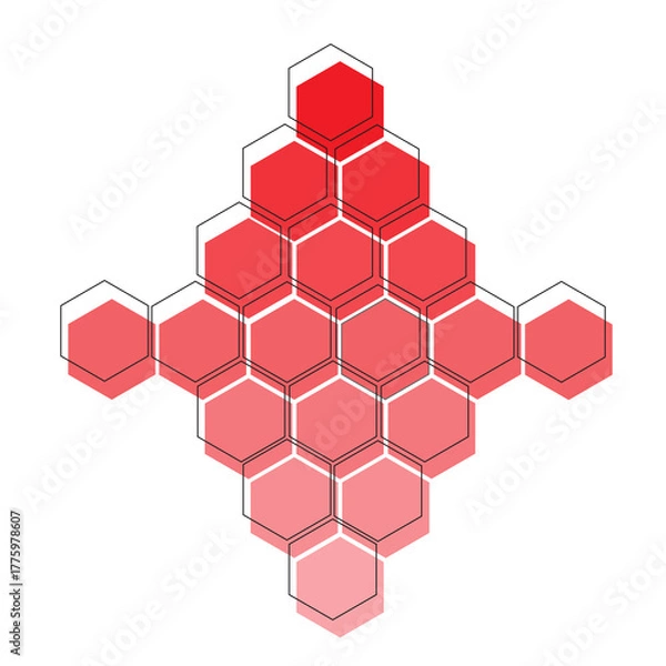 Fototapeta red hexagonal background