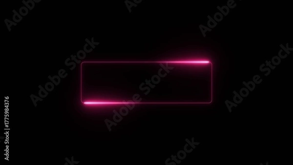 Fototapeta Red effect neon glowing frame illustration. Neon light frame rectangle frame icon on a background.