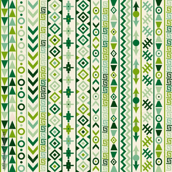 Obraz Geometric seamless pattern in green colors