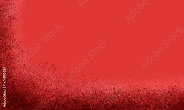 Fototapeta Vibrant red abstract background with grungy dust effect. Digital banner with copy space.