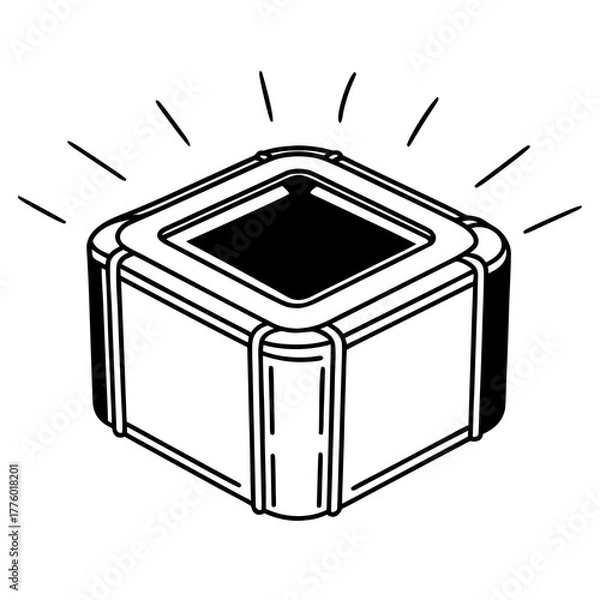 Obraz Futuristic Data Cube Design with Glowing Effect