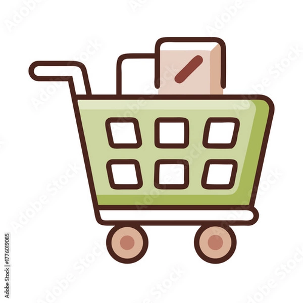 Obraz Shopping Cart Icon with Gradient Style on Transparent Background