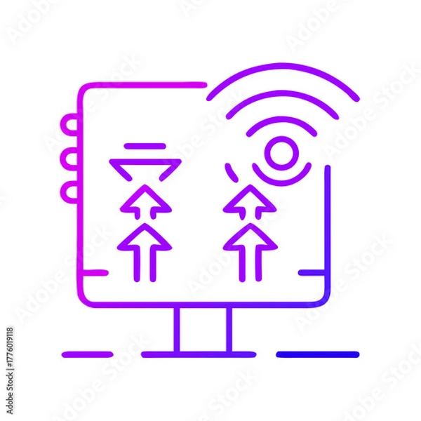 Fototapeta Smart Traffic System Depicted with Arrows and Signals