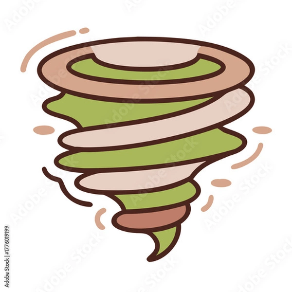 Obraz Stylized Tornado Icon With Swirl Design and Gradient Detail