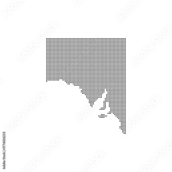 Fototapeta South Australia map dot halftones vector. Australia country map for travel and design presentation