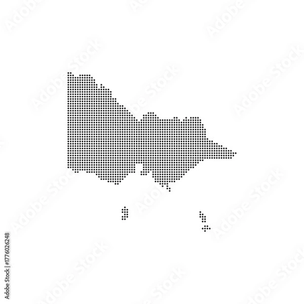 Fototapeta Victoria map dot halftones vector. Australia country map for travel and design presentation
