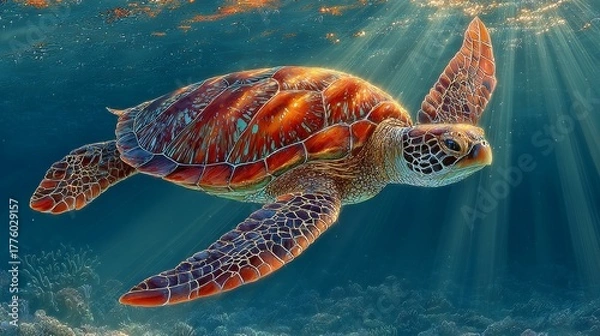 Obraz sea turtle in the ocean