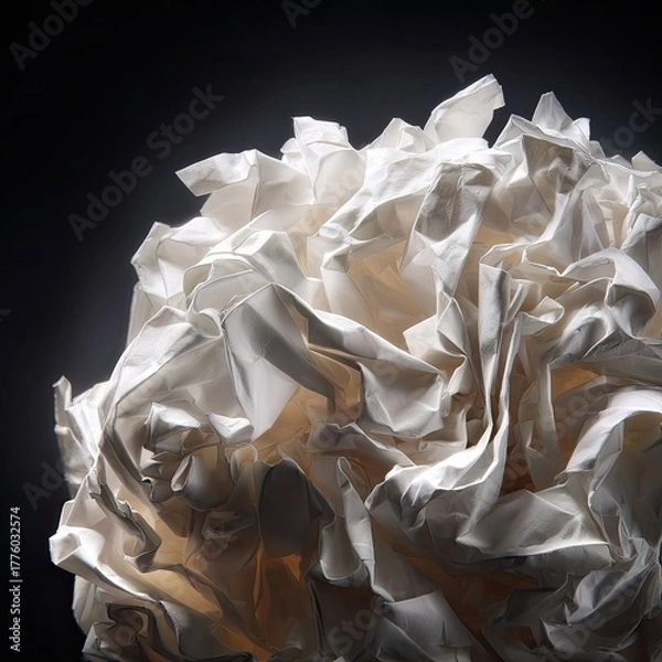 Fototapeta Crumpled Paper Ball Close Up