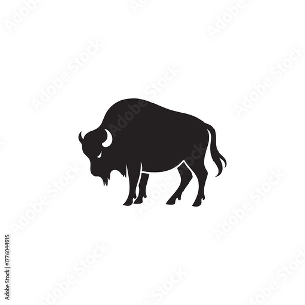 Obraz American Bison Silhouette Vector Logo Icon