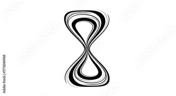 Fototapeta Abstract black brush stroke hourglass shape vector illustration scalable graphic design