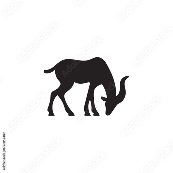 Obraz Grazing Goat Silhouette Vector Icon