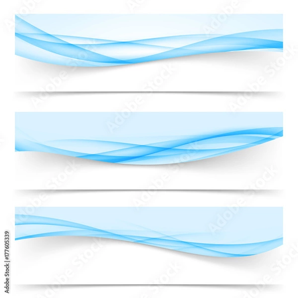 Fototapeta Blue light futuristic smooth mild swoosh line header footer collection