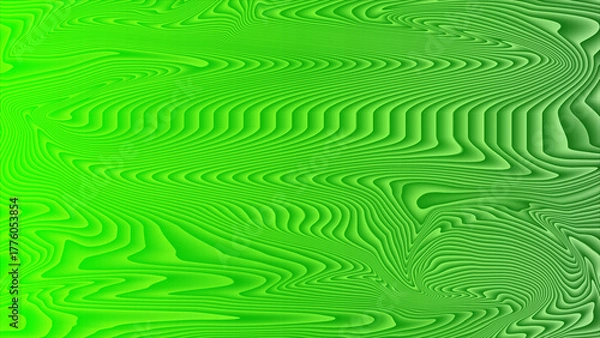 Fototapeta Abstract Green Wave Texture Gradient Background with Fluid Lines