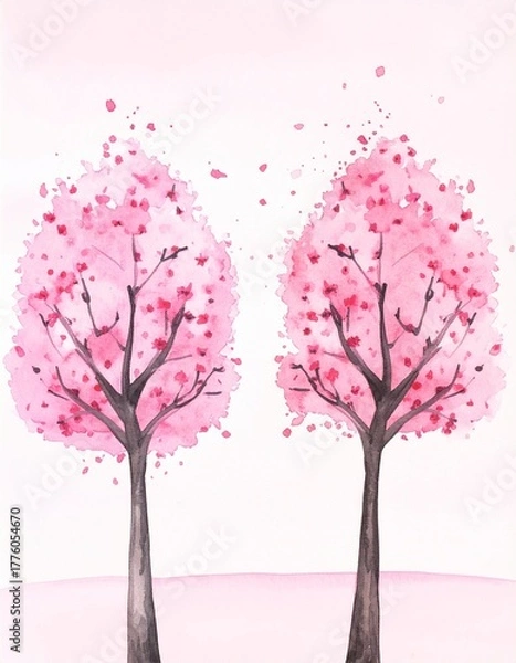 Obraz 春の水彩イラスト（桜）