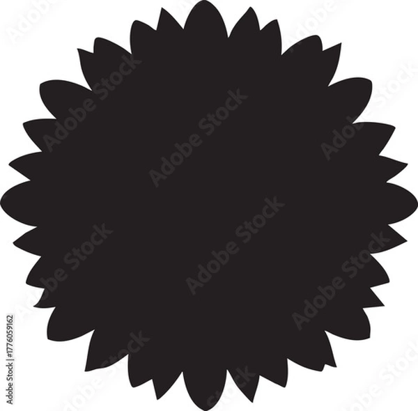 Obraz Black burst vector graphic: starburst shape, seal element, badge design eps silhouette