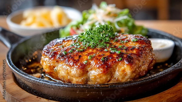 Obraz 美味しそうなハンバーグステーキ