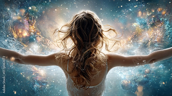 Obraz 宇宙と女性