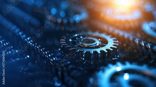 Fototapeta Engineer Mechanical engineer repairing a large truck engine, ensuring its optimal performance.