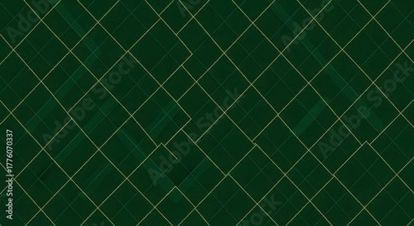Fototapeta Dark green textured background with gold lines for elegant design