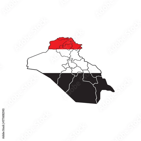 Fototapeta Simple black outline vector map border India, geographical shape isolated