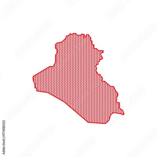 Fototapeta Simple black outline vector map border India, geographical shape isolated