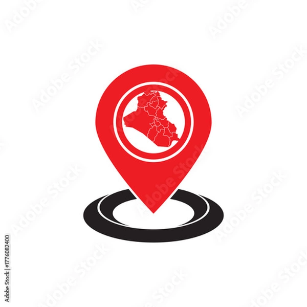 Fototapeta Simple black outline vector map border India, geographical shape isolated