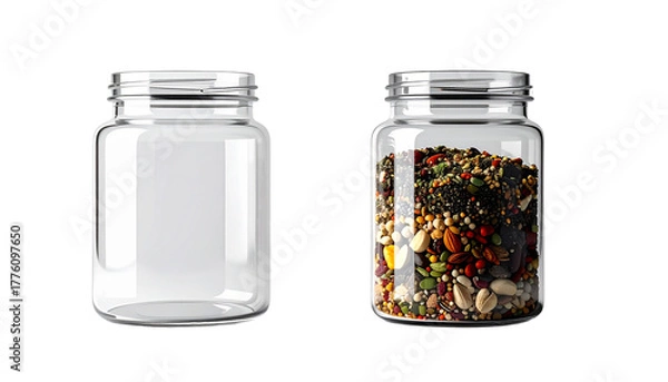 Obraz  Clear kitchen storage containers – isolated on transparent background