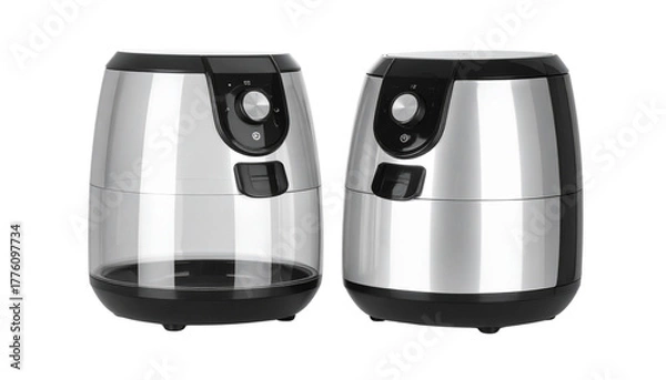 Obraz  Transparent Glass Digital Air Fryer — isolated on transparent background