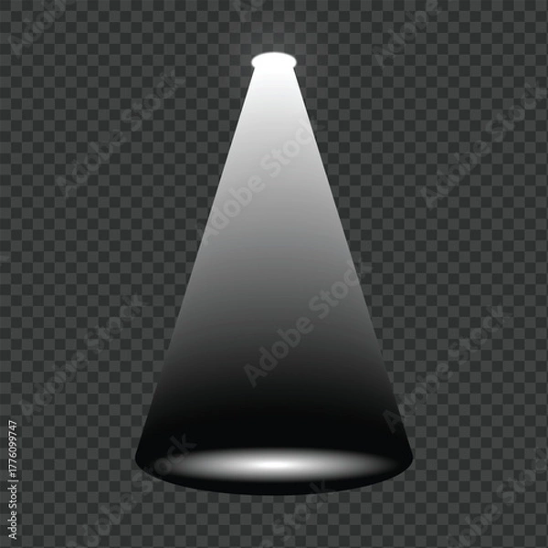 Fototapeta Bright spotlight beam illuminating the dark stage floor with subtle shadows