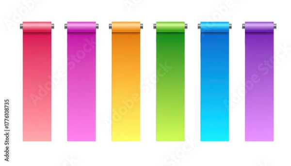 Obraz Colorful paper rolls illustration illustration featuring various colorful paper rolls perfect for creative design projects