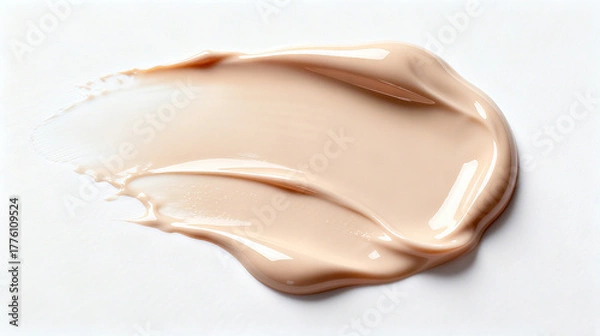 Obraz Luxurious creamy cosmetic texture applied on a white background