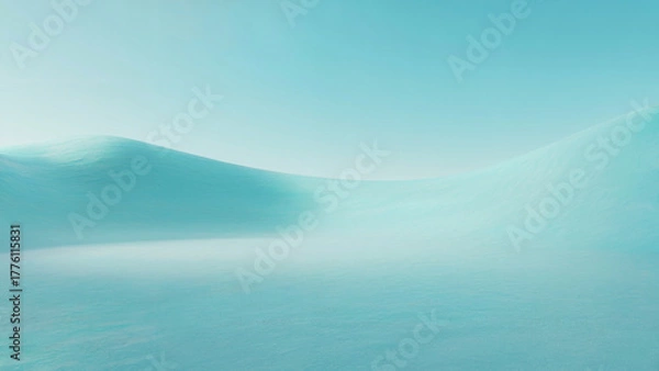 Fototapeta Abstract Blue Snow Landscape With Soft Sky Background image