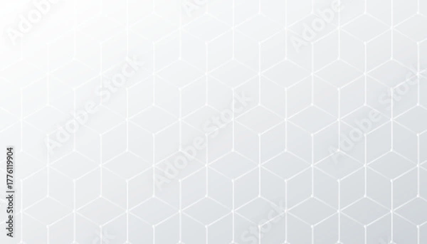 Obraz subtle hexagonal white and gray pattern background