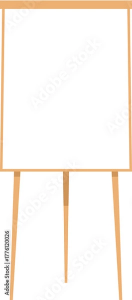 Fototapeta Empty whiteboard on a wooden stand illustration