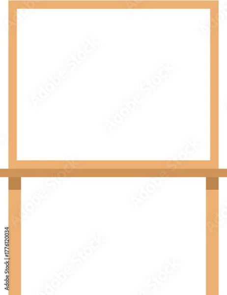 Fototapeta Blank whiteboard on wooden stand illustration