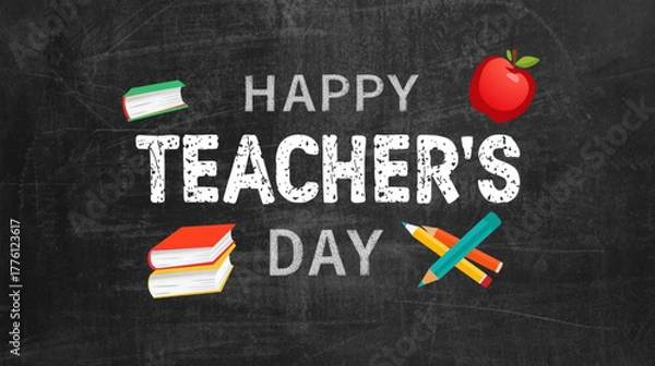 Obraz back to school concept with chalkboard and educational theme