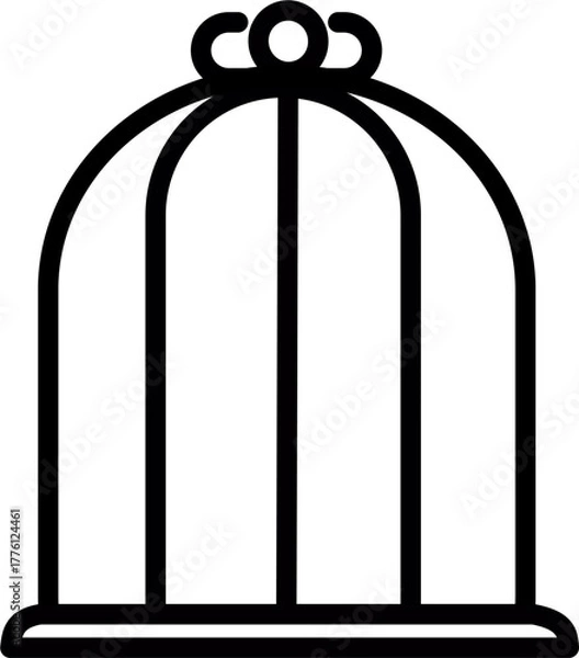 Obraz Bird cage icon. Vector graphics and not Artificial Intelligence, logo illustration. Replaceable vector design.