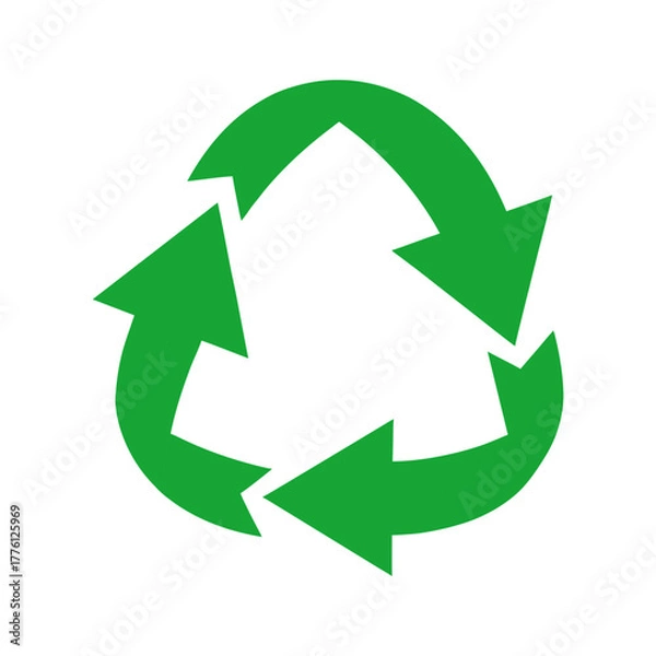 Fototapeta Go green: Vibrant, modern recycling symbol graphic