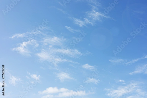 Fototapeta Bright blue sky wide White soft Cloud background texture: Cyan Clear Summer Day Light Gradients winter cloudy Nature Beauty texture, Horizon air in summer abstract gradient clam sunlight spring View.