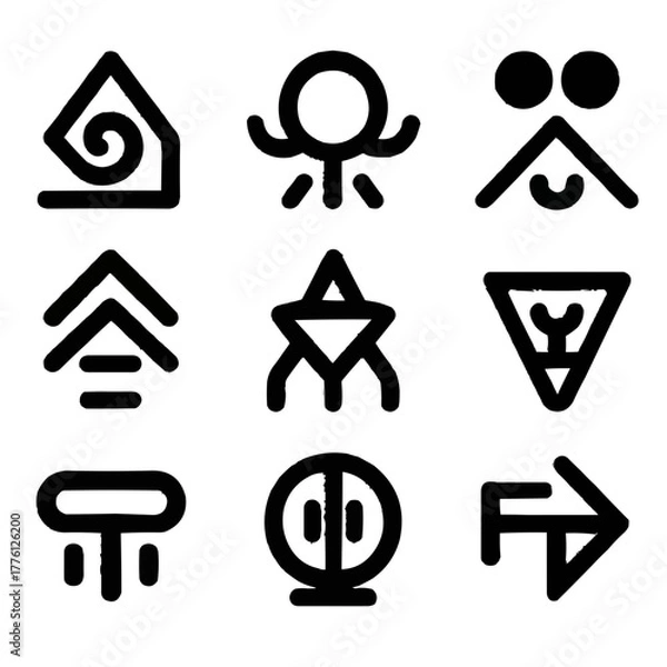 Obraz Vector set of peace symbols for web and business design with icons, logo, and arrow elements
