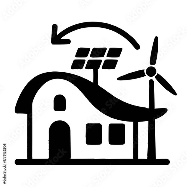 Obraz Real estate business icon set with house sign and building silhouette vector illustration design