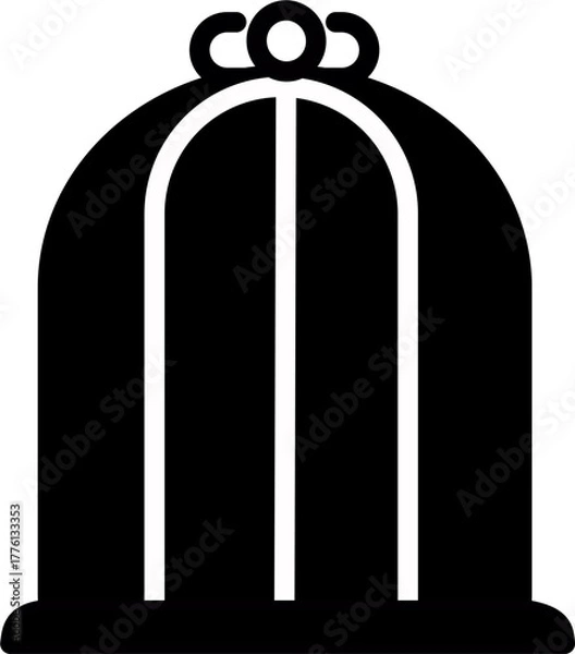 Obraz Bird cage icon. Vector graphics and not Artificial Intelligence, logo illustration. Replaceable vector design.