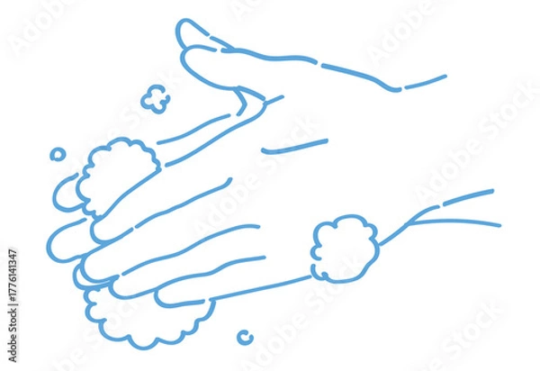 Obraz 手のジェスチャーのイラスト。手を洗う。ベクターイラスト素材。
