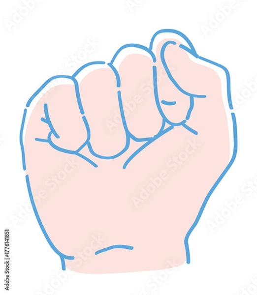 Obraz 手のジェスチャーのイラスト。グー。ベクターイラスト素材。