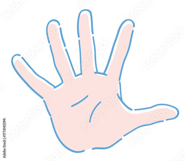 Obraz 手のジェスチャーのイラスト。パー。ベクターイラスト素材。