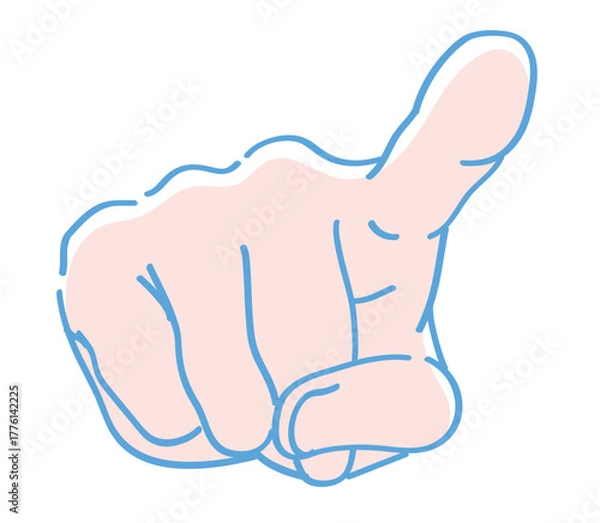 Obraz 手のジェスチャーのイラスト。指差し。ベクターイラスト素材。