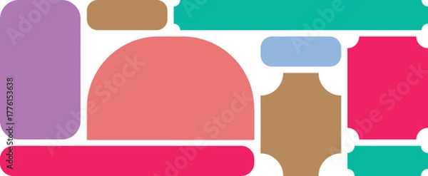 Obraz Bento grid for coloring web UI UX design. 